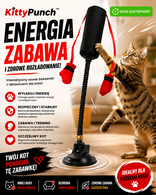 KittyPunch™ | Interaktywny Worek Bokserski dla Kota